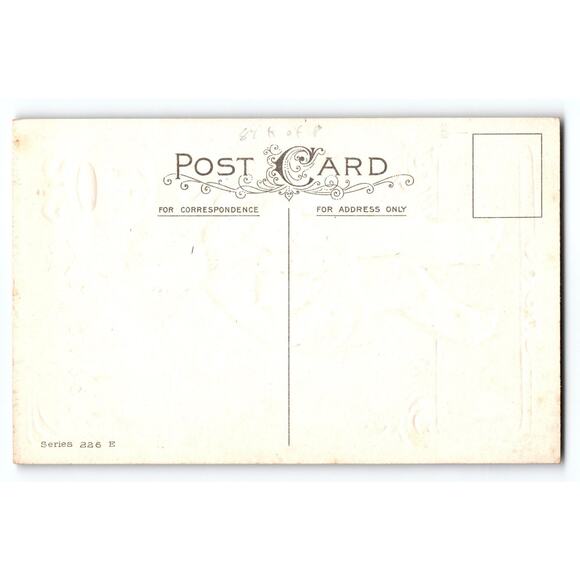 Vintage 1907-1915 Halloween Postcard Child with Black Cat & Pumpkin - Picture 2 of 2